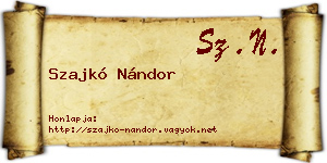 Szajkó Nándor névjegykártya