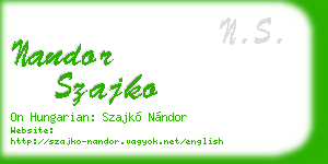 nandor szajko business card